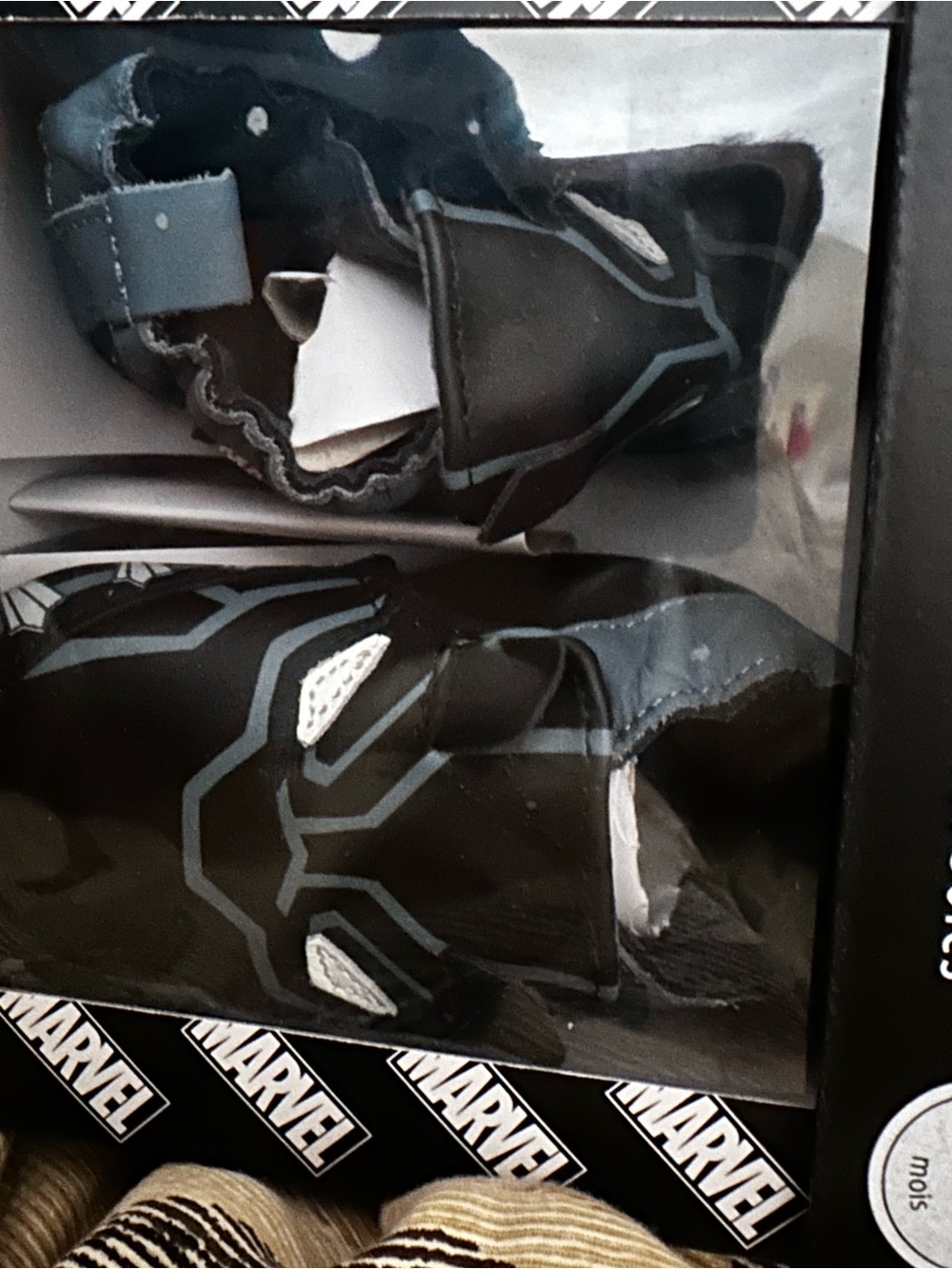 Robeez Black and Gray Marvel-Inspired Baby Booties